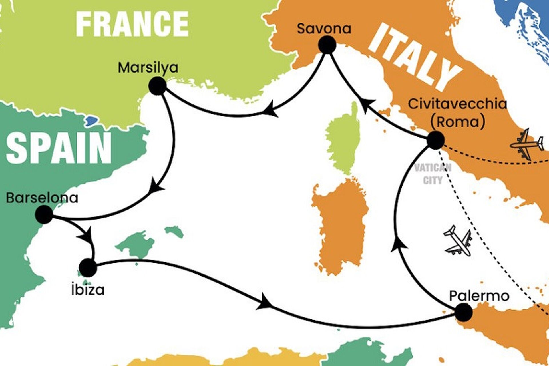 Costa Toscana ile Ibiza'lı & Batı Akdeniz & Sicilya